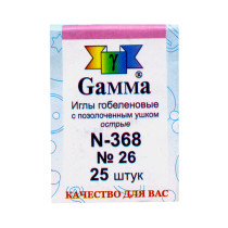 Иглы для шитья ручные " Gamma" N- 368 гобеленовые №26 25 шт. в конверте острые