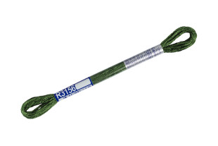 Нитки для вышивания " Gamma" мулине 100% вискоза 8 м R3156 зеленый- хаки